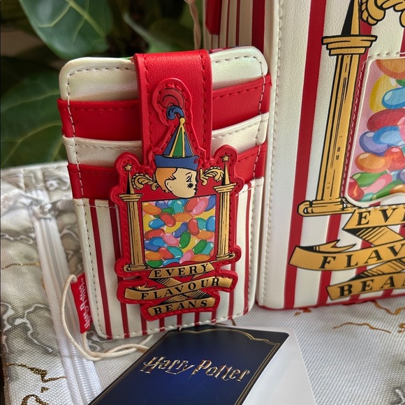 NEW Rare Set Harry Potty Loungefly Bertie Botts Jelly Bean Bag & Card Holder - Picture 2 of 11